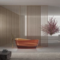 Ванна из полиэфирной смолы Abber Kristall AT9709Opal 170x88 см, отдельностоящая, коричневый