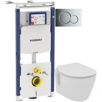 Комплект подвесной унитаз Ideal Standard Connect Space E804601 + E772401 + система инсталляции Geberit 111.362.00.5 + 115.770.21.5