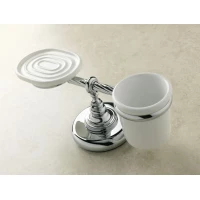 Стакан для зубных щеток с мыльницей Stil Haus Giunone G15M(08) настольный, хром