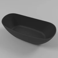 Ванна из литьевого мрамора Whitecross Onyx C 0206.160075.201 160x75 см, отдельностоящая, черный матовый