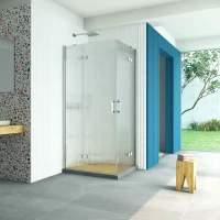 Душевой уголок Vegas Glass AFA-F Retta 90*80 08 Moru L 90x80 см L, профиль хром, стекло рифленое