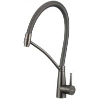 Смеситель для кухни Fmark FS8255Q-06 с гибким изливом, графит