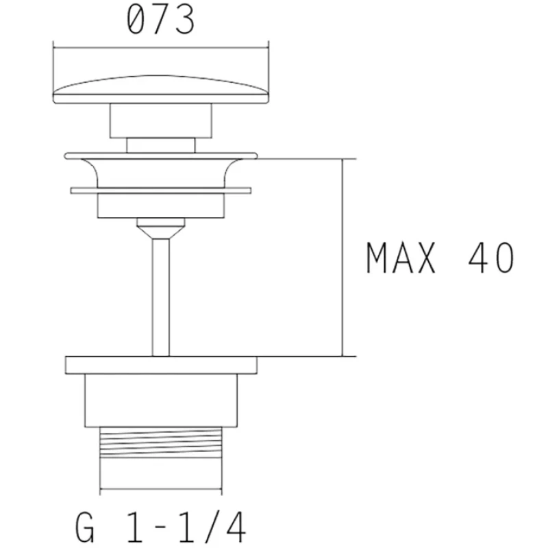 Донный клапан для раковины AXA AF0015 универсальный, белый глянец