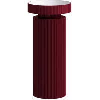Раковина Boheme Sole Corian Burgundy 801-R-BUR + 801-Base-Rib-BUR 40x40 см, напольная, белый матовый/бургундский матовый 