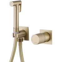 Гигиенический душ Abber Rund AF8725G CoolStart, со смесителем, золотой матовый