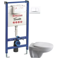 Комплект подвесной унитаз 40006460B + 40006460S + система инсталляции 40006356 + 40006360 Pestan Basic SET40006460AW
