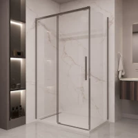 Душевой уголок Vincea Stella VSR-1ST8016CLGM 160x80 см, профиль вороненая сталь, стекло прозрачное