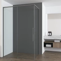 Душевой уголок Vincea Ultima VSR-7UL1012CLGM 120x100 см, профиль вороненая сталь, стекло прозрачное