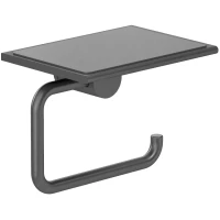 Держатель туалетной бумаги Kludi Vela R 58971N2 с полкой для телефона, оружейная сталь матовый