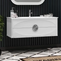 Тумба с раковиной белый глянец/хром 121 см Opadiris Ибица