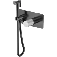 Гигиенический душ Boheme Stick Mramor Grey 127-GM-MR-GR со смесителем, графит матовый/серый мрамор