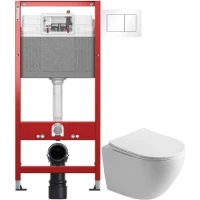 Комплект подвесной унитаз Olive’S Plaza PL30116DP + система инсталляции Tece 9400413