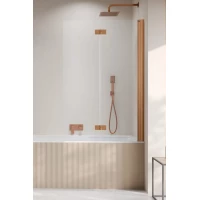 Шторка на ванну Radaway Nes Brushed Copper PND I 100 Right 10010100-93-01R 100 см R, профиль медь матовая, стекло прозрачное
