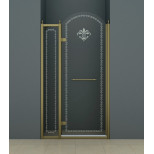 Изображение товара душевая дверь распашная cezares retro 120 см прозрачное c матовым узором retro-a-b-12-120-cp-br-l