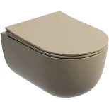 Изображение товара унитаз подвесной ceramica nova modena cn6063mc безободковый, с сиденьем микролифт, капучино матовый
