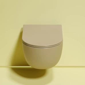 Изображение товара унитаз подвесной ceramica nova modena cn6063mc безободковый, с сиденьем микролифт, капучино матовый