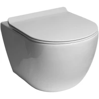 Унитаз подвесной SantiLine SL-5002 безободковый, с сиденьем микролифт, белый