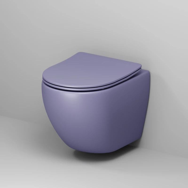 Унитаз подвесной Grossman GR-4455LIMS безободковый, с сиденьем микролифт, фиолетовый матовый