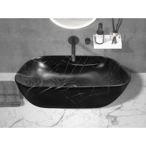 Изображение товара раковина-чаша cerutti spa cr8215mmb 45,5x32 см, накладная, черный мрамор