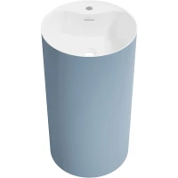 Раковина Wellsee Chalice Perfection 230628000 45x45 см, напольная, белый/светло-синий матовый