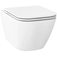 Унитаз подвесной Wellsee Pure 182603000 + 182617000 безободковый, с сиденьем микролифт, белый матовый