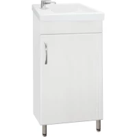 Тумба с раковиной белый глянец 40 см Style Line Эко Стандарт ЛС-00000307 + ЛС-00000247