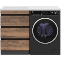 Тумба под раковину Misty Коломбо П-Кол06060-0113Я 56 см, напольная, над стиральной машиной, дуб галифакс/антрацит матовый