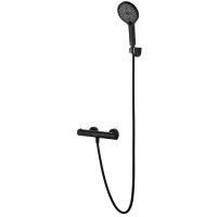 Термостат для душа Wonzon & Woghand Inn 3 WW-B2065-A-MB с душевым гарнитуром, черный матовый