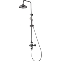 Душевая система Wonzon & Woghand Retro WW-B3041-BGG 205 мм, со смесителем, темный графит матовый