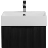 Тумба под раковину Cezares Premium 55412 50,4 см, подвесная, Plisse Nero Opaco