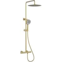 Душевая система Lemark Beluga LMF-8045B-BRLG 300 мм, с термостатом, светлое золото матовый