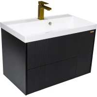 Тумба под раковину Northeis Туну SD-00002007 79 см, подвесная, черный матовый