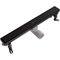 Душевой трап (лоток) Knotlor Terra SDRW0500BL 50 см, с решеткой, 2 в 1 под плитку, черный матовый