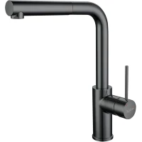 Смеситель для кухни Rivelato Albano 1573503 PVD black с выдвижным изливом, оружейная сталь