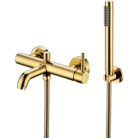 Смеситель для ванны Grocenberg GB8099GO с душевым гарнитуром, золотой