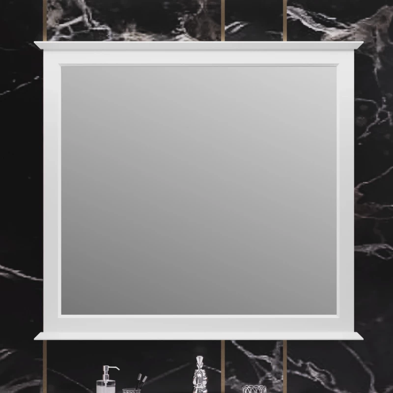 Зеркало 104,5x94,5 см белый матовый Opadiris Кантара 00-00003714