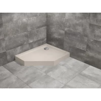 Душевой поддон Radaway Doros PT E Compact Stone Cashmire SDRPTP1090-05-84SR 100x90 см R, акриловый, пятиугольный, кашемир