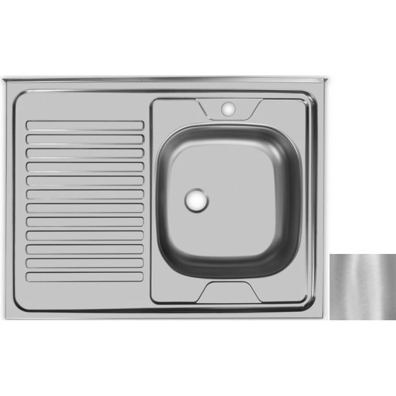 Кухонная мойка матовая сталь Ukinox Стандарт STD800.600 ---5C 0R-
