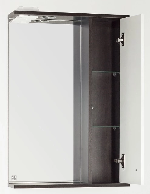 Зеркальный шкаф 55x83 см венге/белый глянец Style Line Панда Стиль ЛС-00000087 - фото 3