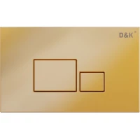 Кнопка смыва D&K Quadro DB1519003 для инсталляции, золотой матовый