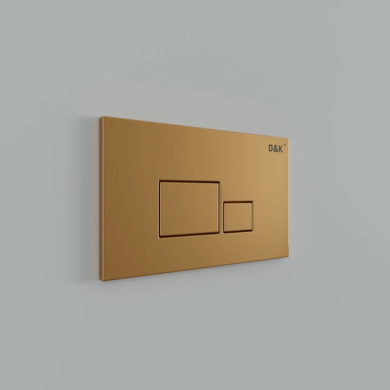 Кнопка смыва D&K Quadro DB1519003 для инсталляции, золотой матовый