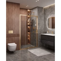 Душевая дверь Cezares Molveno MOLVENO-BF-3-120-C-BORO-IV 120 см, профиль золотой матовый, стекло прозрачное