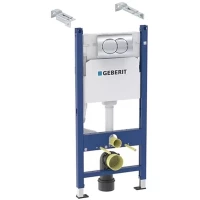 Инсталляция для унитаза Geberit Duofix Delta 21 458.149.21.1 с кнопкой смыва, хром