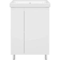 Тумба под раковину Misty Лира Пр-Лир06060-50 57,5 см, напольная, белый глянец