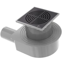 Душевой трап Boheme Smart Design 984-15-B 150x150/50 мм, с решеткой, перфорированный, черный матовый