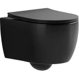 Изображение товара унитаз подвесной cerutti spa oglio aria ct9239 безободковый, с сиденьем микролифт, черный матовый