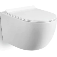 Унитаз подвесной Black & White 701W00 безободковый, с сиденьем микролифт, белый