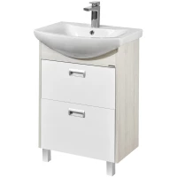 Тумба белый глянец/дуб сомерсет 54,8 см Акватон Бекка 1A196601BAC20