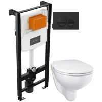 Комплект подвесной унитаз Grohe Bau Ceramic 39351000 + система инсталляции Jacob Delafon E24156-NF + E20859-7-BMT