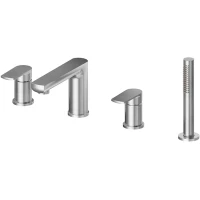 Смеситель на борт ванны Newform Haka 72082C.59.066 с душевым гарнитуром, нержавеющая сталь